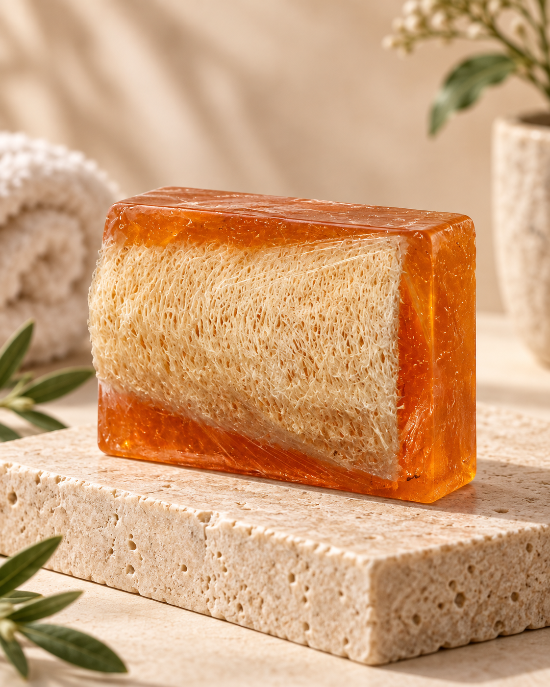 Natural Loofah Exfoliating Soap Bar — A cleansing ritual and natural exfoliator in one.