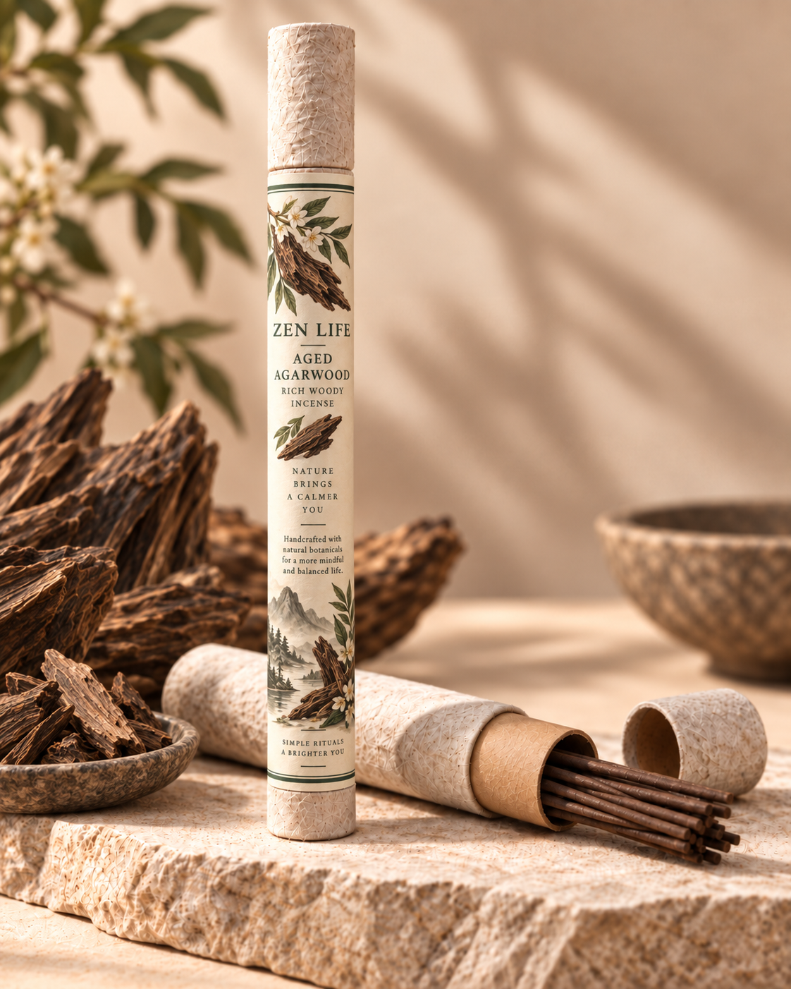 Zen Life Aged Agarwood Incense Sticks – Rich Woody Meditation Incense —