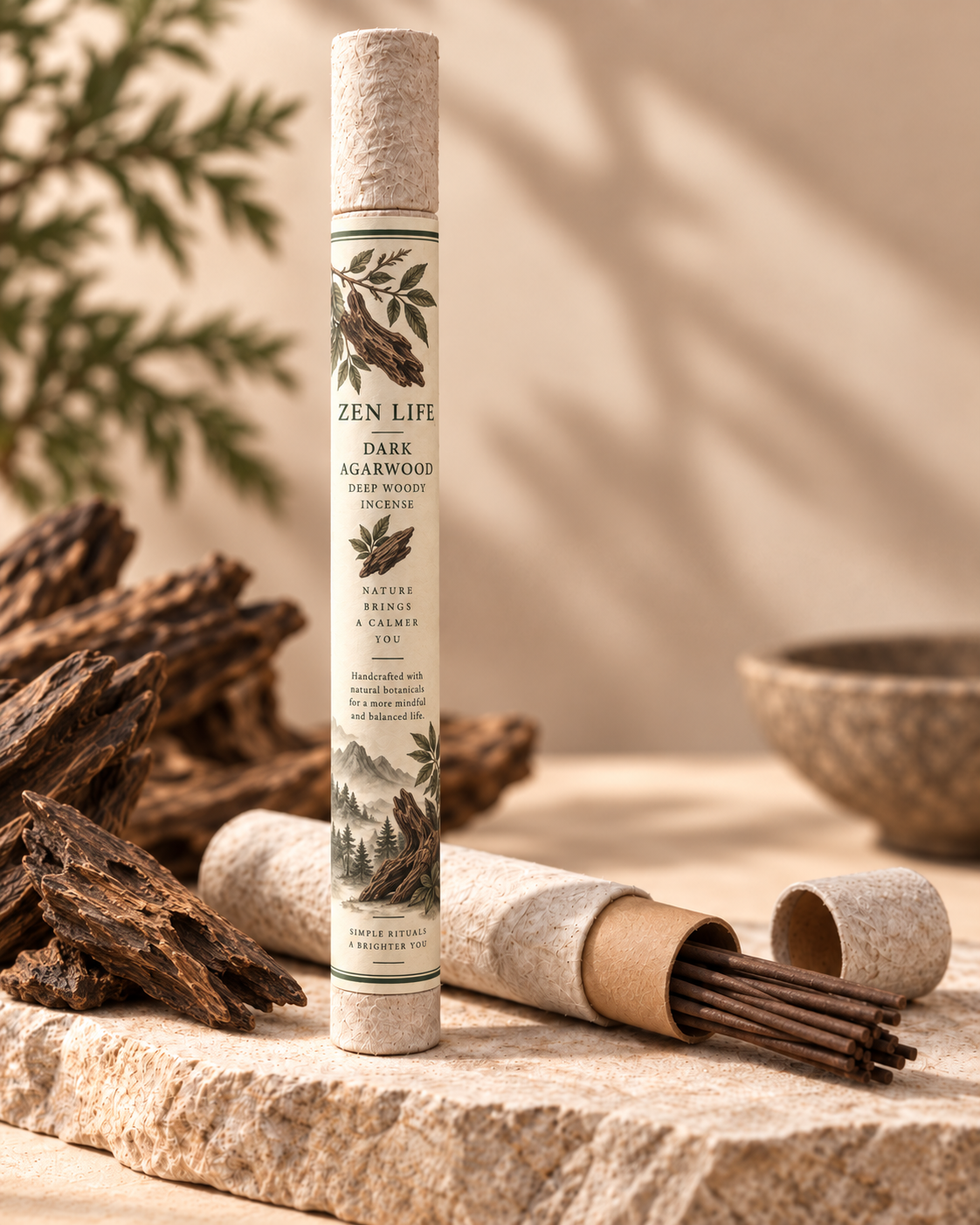 Zen Life Dark Agarwood Incense Sticks – Deep Woody Incense — Deep, smooth and meditative, Zen Life Dark Agarwood Incense is…