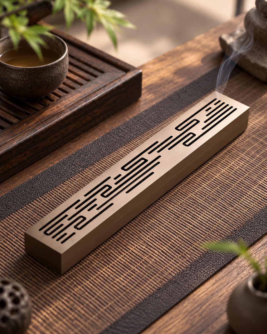 Zen Life Long Incense Burner Box – Decorative Metal Stick Incense Holder with Ash Catcher for Meditation, Tea Room & Home…